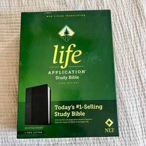 Tyndale NLT Life Application Study Bible 3rd Ed Black Onyx Leather Like NEW